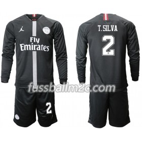 Fußballtrikots Paris Saint-Germain T.SILVA 2 Jodan Schwarz Kinder Ausweich Trikotsatz 2018-2019 Langarm